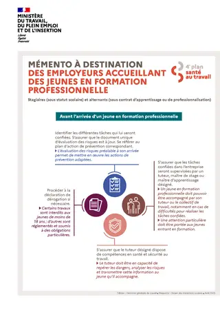 Memento employeur - accueil de jeunes en formation professionnelle