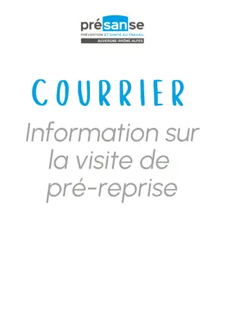 Information courrier visite de pré-reprise