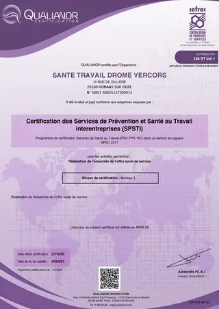 Certification SPEC 2217 - niveau 1