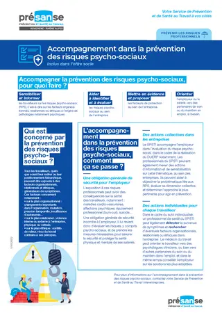 Accompagnement dans la prévention des risques psycho-sociaux