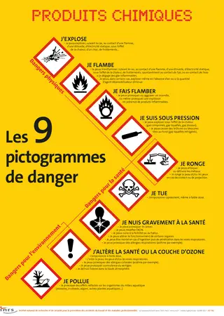 Produits chimiques : les 9 pictogrammes de danger
