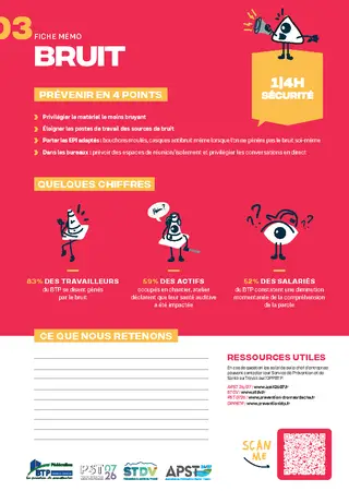 Fiche mémo bruit au travail