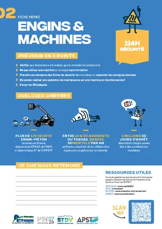 Fiche mémo 1/4h sécurité - engins et machines