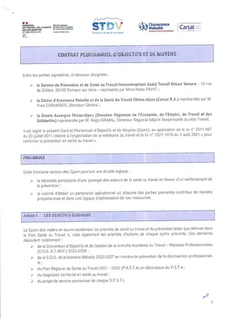 Contrat Pluriannuel d'objectifs et de moyens 2025-2029