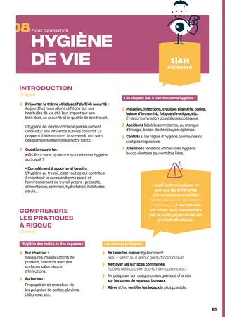 Fiche animation 1/4h sécurité - hygiène de vie
