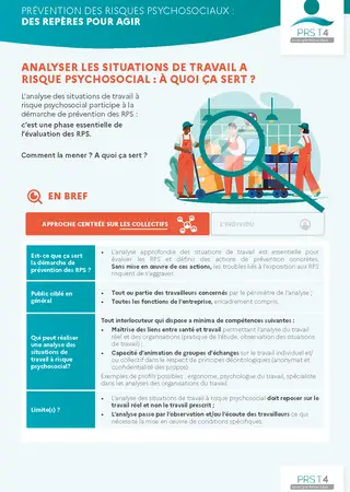 Analyser les situations de travail à risque psychosocial : à quoi ça sert ?