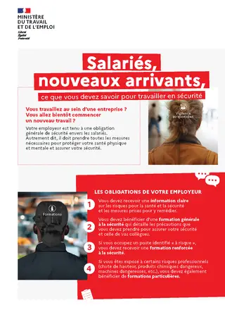 Fiche : nouveaux arrivants, ce que vous devez savoir pour travailler en sécurité
