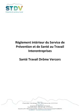 Règlement intérieur du SPSTI