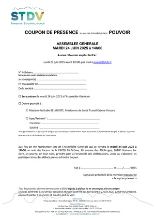 Pouvoir AG 2025
