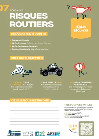 Fiche mémo 1/4h sécurité - risque routier