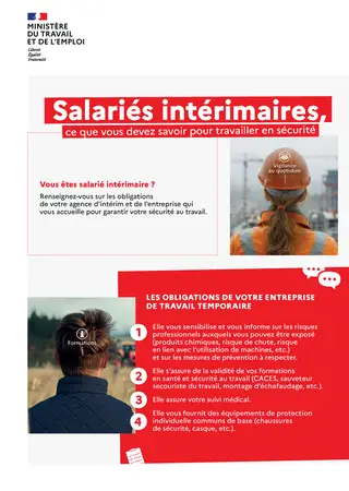 Fiche : salariés intérimaires, ce que vous devez savoir pour travailler en sécurité