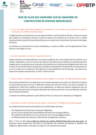 Sanitaires sur les chantiers de construction MI