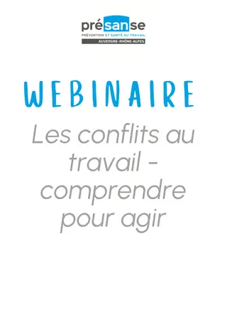 Webinaire : les conflits au travail