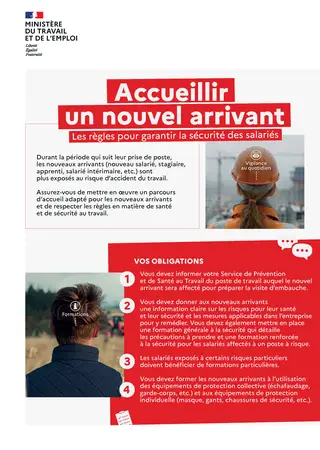 Fiche : accueillir un nouvel arrivant - les règles de sécurité